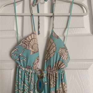 Boston Proper Seashell Print Halter Dress size 0